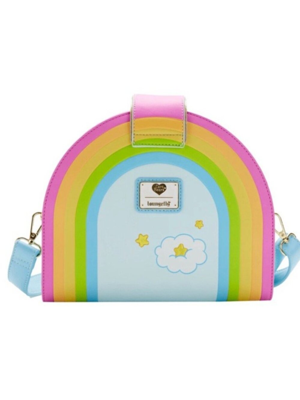 Loungefly Carebears Rainbow Swing Cross Body Bag Purse Yellow Care Bear NWT - Picture 6 of 7